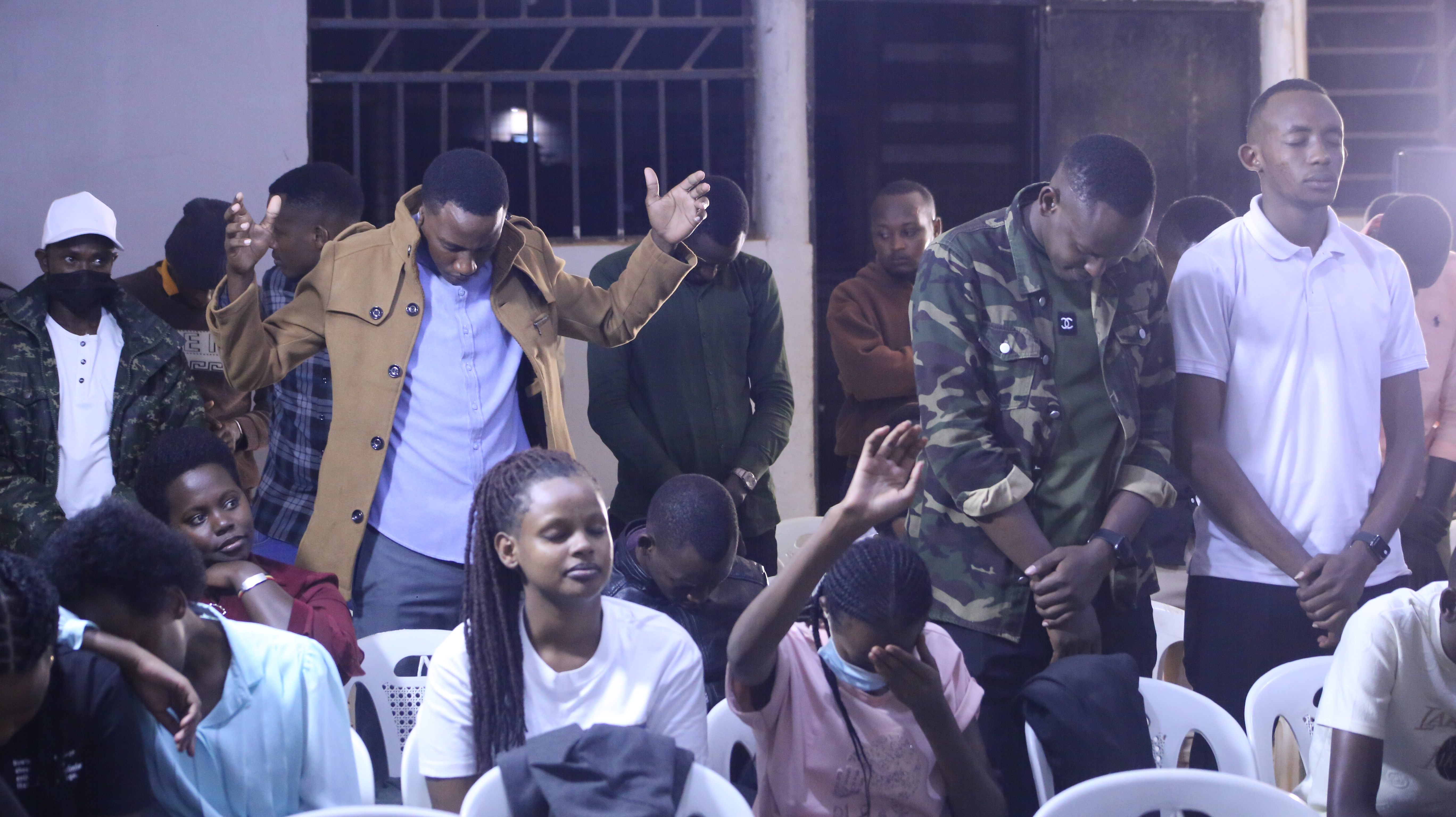 People praying in church